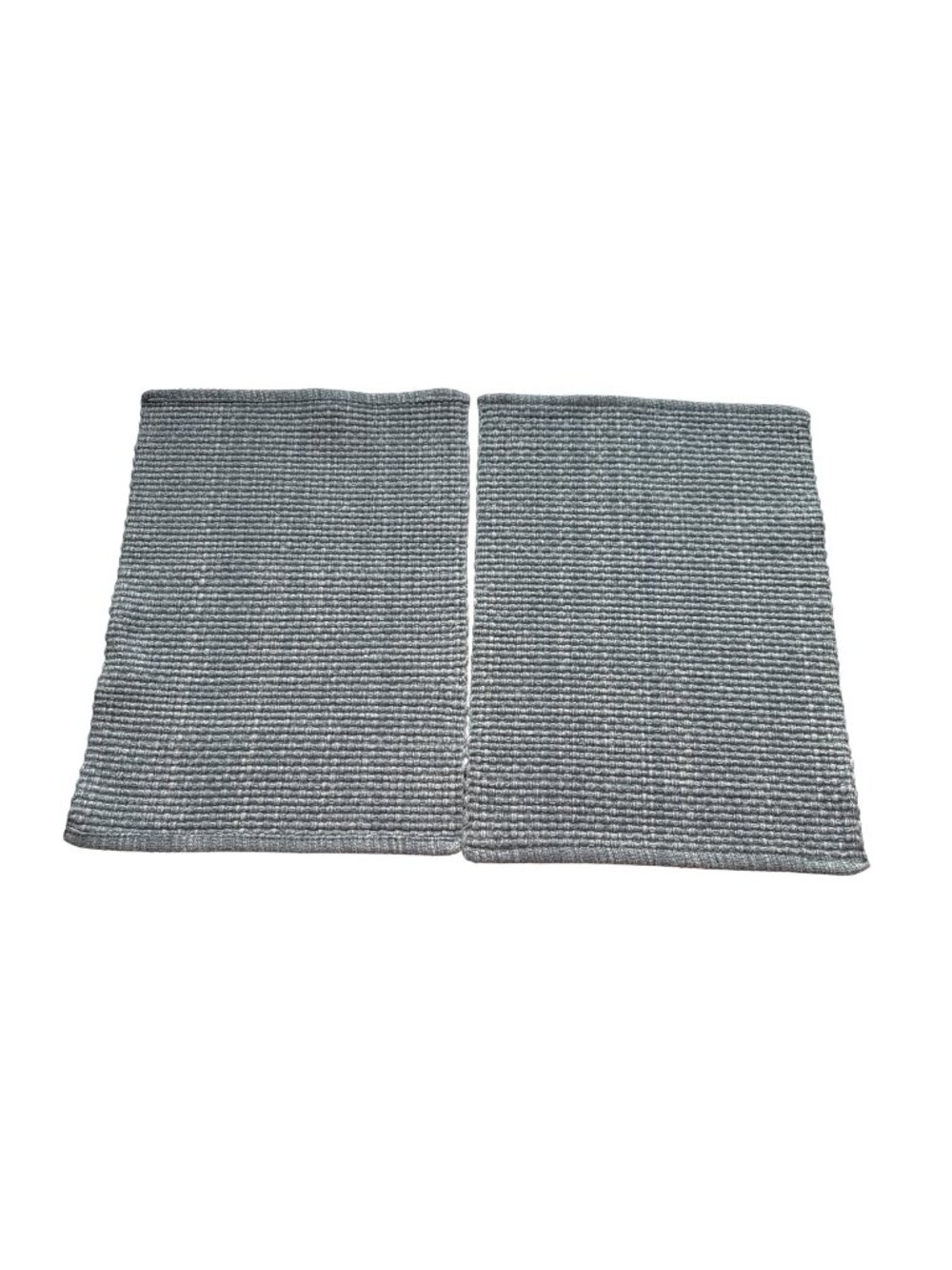 Textured Woven Placemats Set Blue Rectangular Solid Color 12"x17"